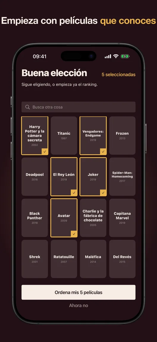 Empieza con películas que conoces